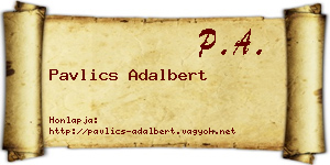 Pavlics Adalbert névjegykártya